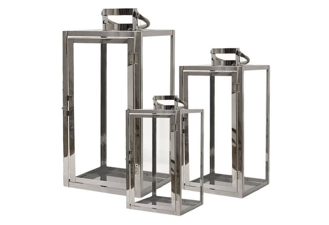 3er Set Edelstahl-Laternen 30/40/53cm-DMC8113E-neu