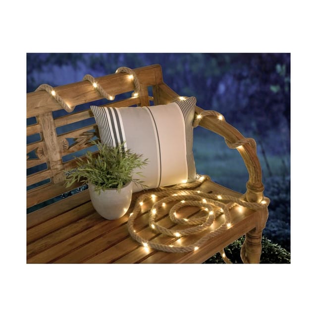 Led Hanf Dekoseil mit Solar Drahtlichterkette und 100 LEDs - Technik@all