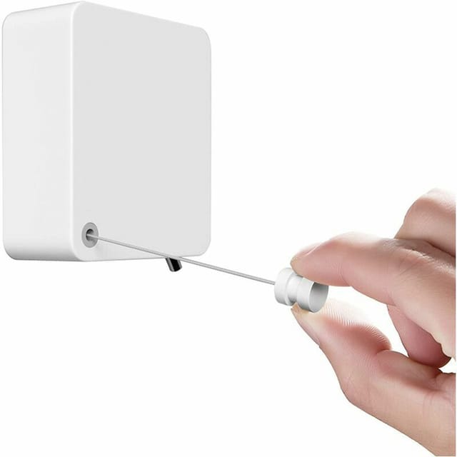 4,8 m lange, einziehbare Wäscheleine aus Edelstahl, einfach zu installieren, maximale Belastung 20 kg, ideal für Balkone im Innen- und Außenbereich.