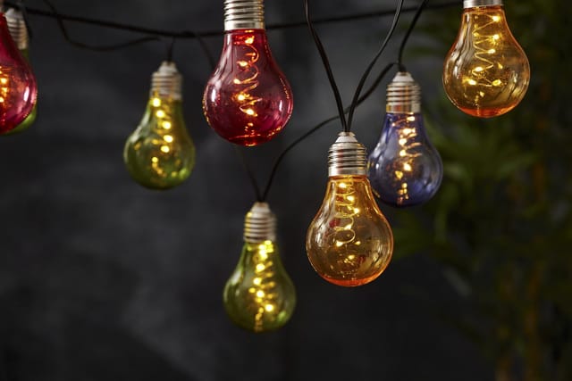Trading Solar-Lichterkette Glow, 10 Leuchtmittel, Bunt, led, Warmweiß, Innenraum, Außenbereich, 1,8 Meter - Star