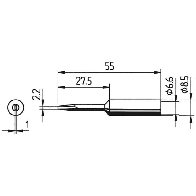 Ersa 0832KDLF Lötspitze Meißelform, verlängert Spitzen-Größe 2.2 mm Inhalt 1 St.