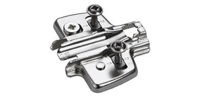 Hettich - Exzenter Kreuzmontageplatte, Spanplattenschraube, Distanz 0 mm