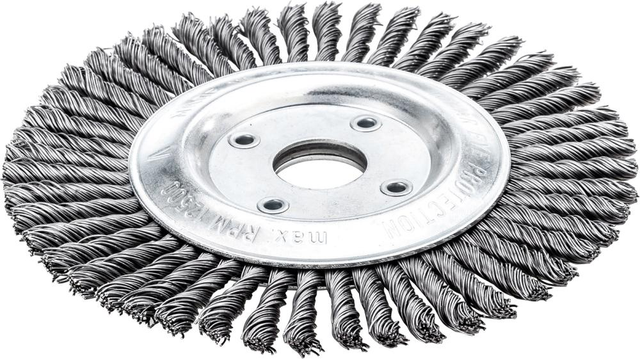 Lessmann Pipelinebürste Stahldraht 125x6mm gezopft 0,5mm