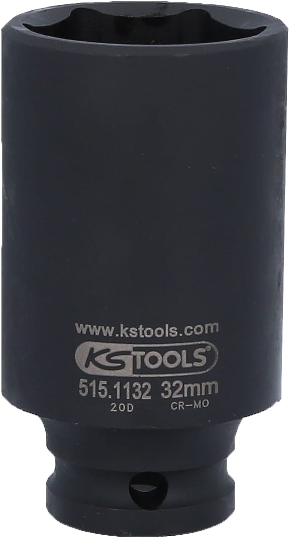 Ks Tools 1/2' Sechskant-Kraft-Stecknuss, lang, 32mm - 515.1132
