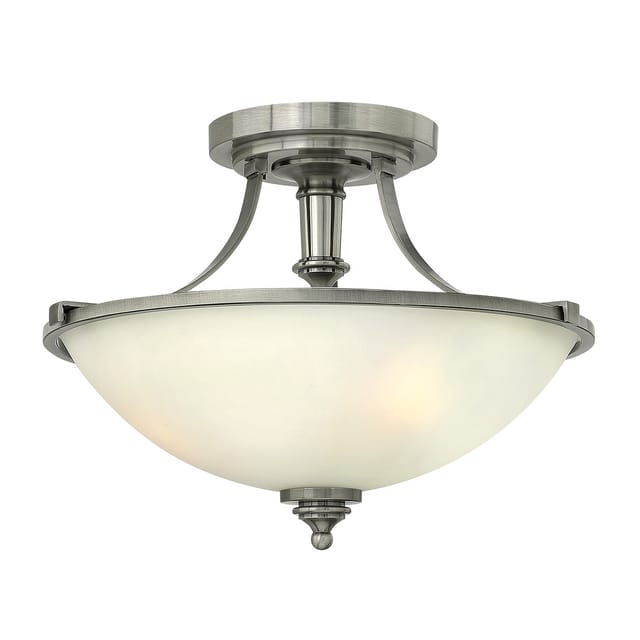 Elstead Truman - 3 Licht Semi Flush Deckenleuchte Antik Nickel, E27