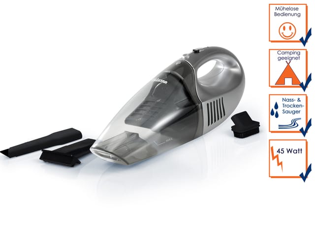 Naß/Trocken-Handstaubsauger, 45 Watt, mit Wandhalterung, campingtauglich