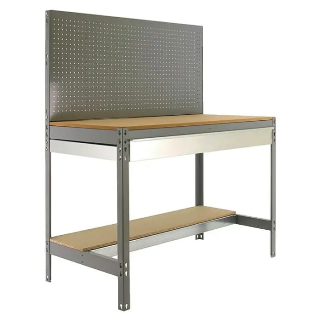 SimonRack - Werkbank mit Schublade 1440x900x600mm - BT-2 BOX 900 DUNKELGRAU/HOLZ