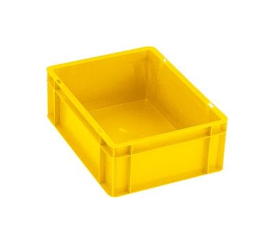 Transport-Stapelkasten B400xT300xH50 mm gelb, geschlossen ohne Griffloch - La-ka-pe