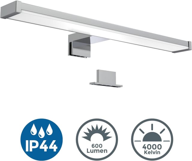 Spiegelleuchte - 7W, 600lm, led, 2 in 1 Montage, 40cm, neutralweiß, chrom