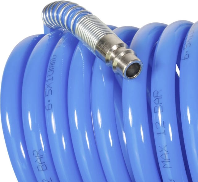Güde Druckluft Spiralschlauch 5m SB Schlauch mit Kupplung Stecknippel 41400