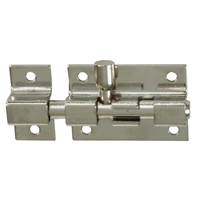 Ms Beschläge - Grendelriegel 40mm Türverriegler Schubriegel Messing vernickelt Bolzenriegel