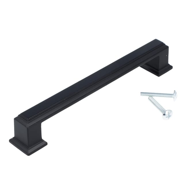 Ms Beschläge - Möbelgriff Möbelknopf Serie UZ71 Schrankgriff Türgriff Türknopf Knopf Schwarz Griff 128mm