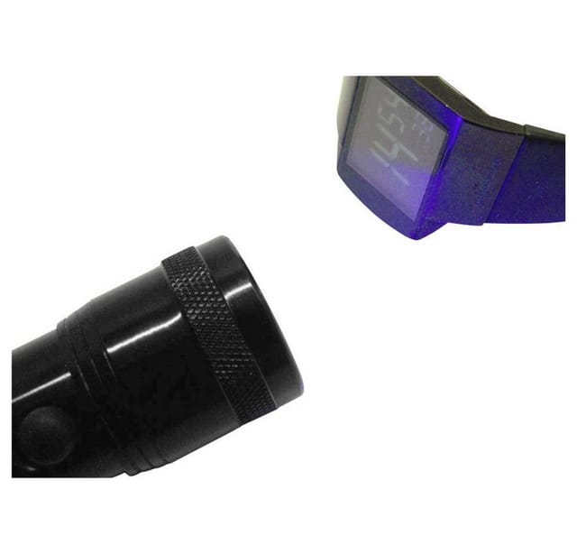 Berger&schröter - uv 395-400 nm uv-led Taschenlampe mit Handschlaufe batteriebetrieben 95 g