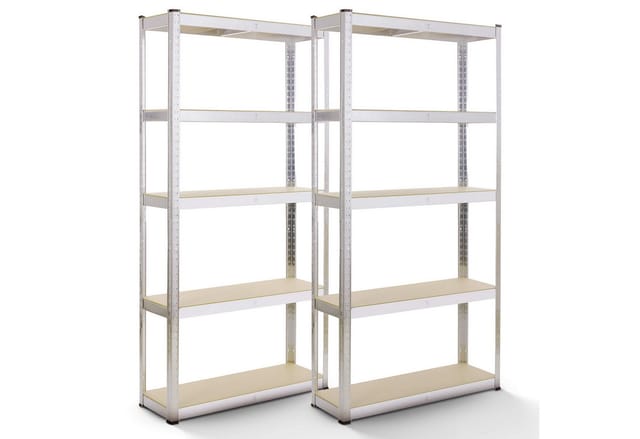 Arebos - 2er set Schwerlastregal 180 x 90 x 40 cm 875 kg Kellerregal Steckregal verzinkt