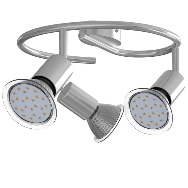 Led Deckenstrahler Spotleuchte 1 2 3 4 Flammig Schwenkbar Gu10 Inkl Leuchtmittel Deckenlampe Deckenleuchte 3 Flammig Geschwungen - Monzana