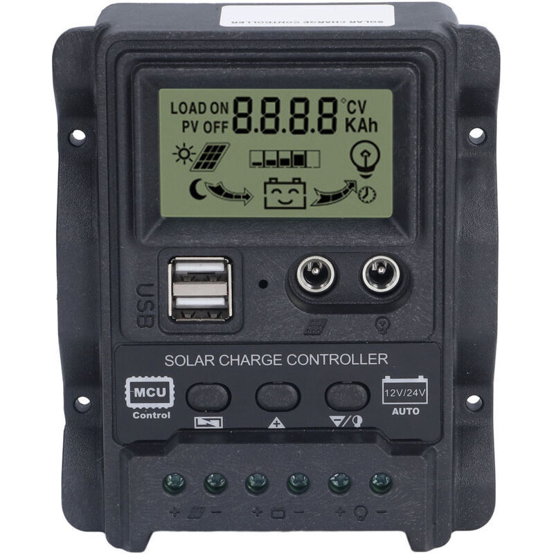[neuwertig]30-a-pwm-solarladeregler Mit Zwei Usb-anschlüssen, Lcd-display, 12 V/24 V, 390 W/780 W