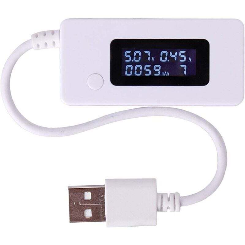 [neuwertig]white Tail Lcd-hintergrundbeleuchtung Lcd-digitalanzeige Usb-amperemeter Voltmeter Ladekapazitätserkennung Tischdetektor