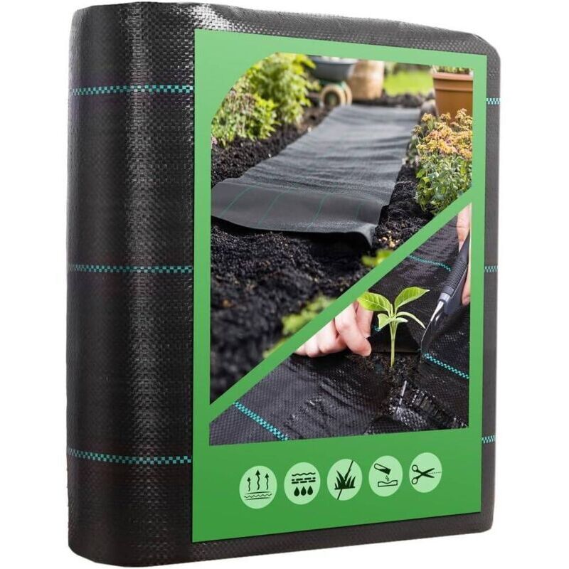 [neuwertig]unkrautvlies 2x10m - Geotextil-unkrautvlies, 100 G/m² Gewebte Polypropylenfasern, Wasserdurchlässig, Uv-beständig, Unkrautunterdrücker
