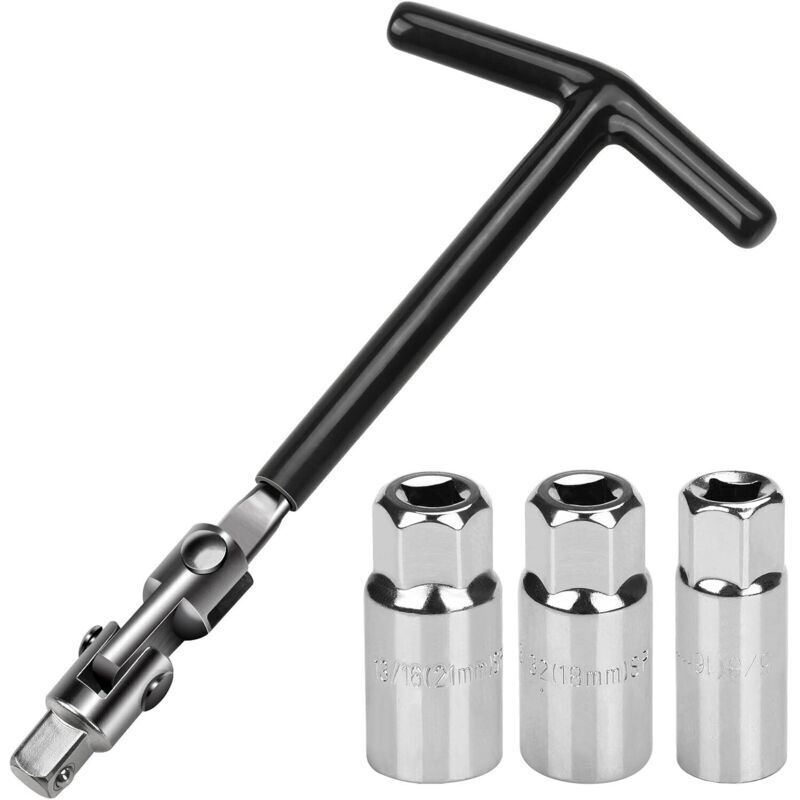 [neuwertig]satz Mit 5 Zündkerzenschlüsseln 16/18/21 Mm – Universal Für Autos Und Motorräder – Zündkerzenauszieher