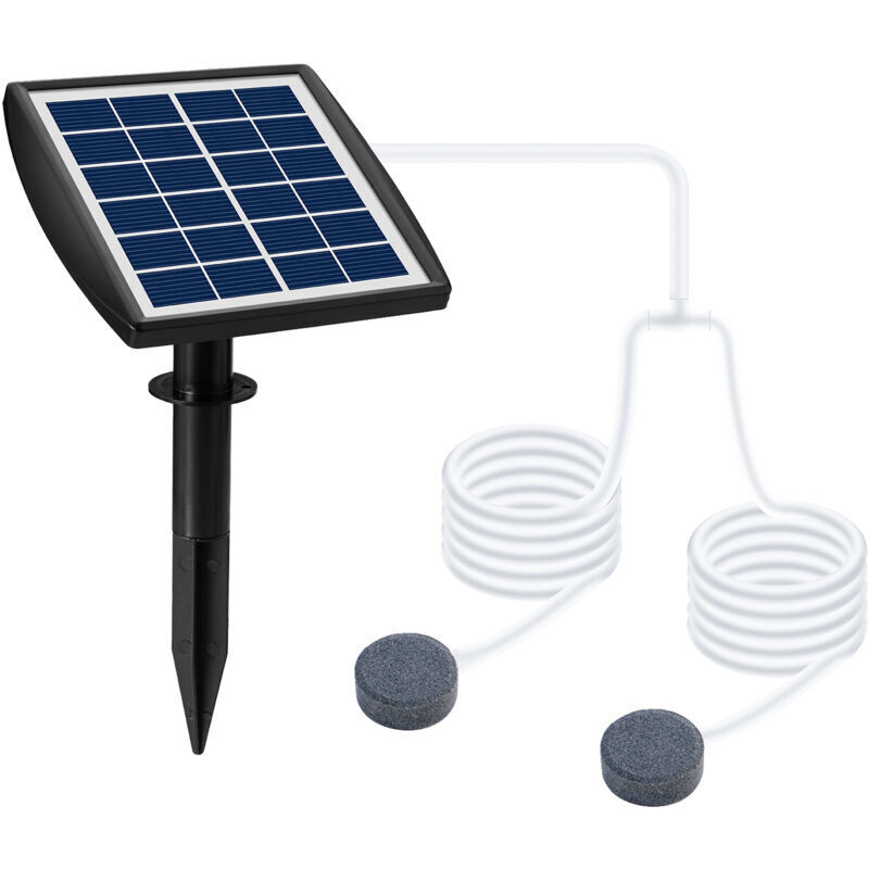 [neuwertig]6v 2w Solar-sauerstoffpumpe Mit 2,5 M Schlauch Und 2 Sprudelsteinen Für Gartenteiche, Freibad Und Teiche