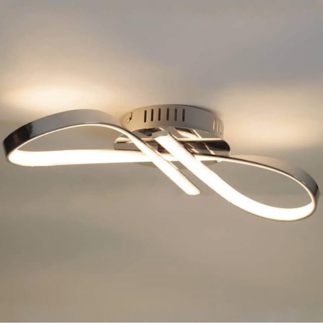 Design Chrom-Deckenleuchte led Unendlichband - Acht