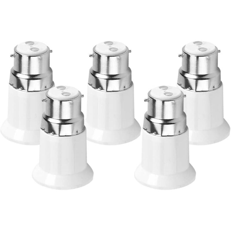 B22-stecker Auf E27-lampenfassung (buchse) Adapter, 5 Lampensockel-führungen, Keine Brandgefahr