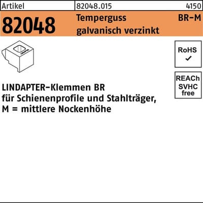 Lindapter - Klemme r 82048 gtw 40 br 16/8,0 Temperguss galv.verz. 1St.
