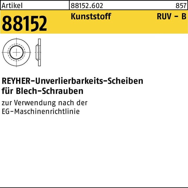 Unverlierbarkeitsscheibe R 88152 4,2/4,2x9x1,2 Kunststoff naturfarben