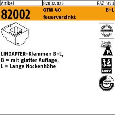 Gt b lm 24 feuerverzinkt, lang s - Lindapter