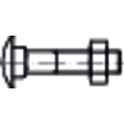 DIN 603 Flachrundschraube M16x170 Stahl 4.6 blank m. Vierkantansatz u. Mutter 25 Stk