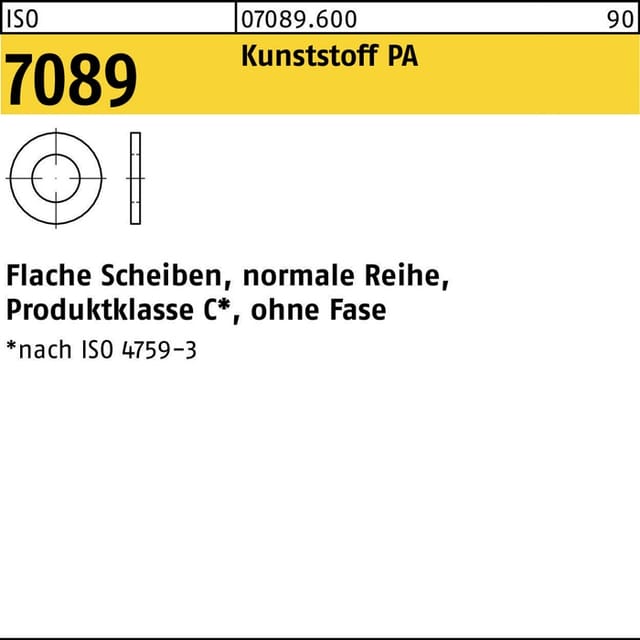 Unterlegscheibe iso 7089 o.Fase 5 Polyamid