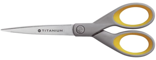 Westcott - Universalschere titan Nitrid Bonded super 180mm Linkshänder Rechtshänder Stahl grau/gelb