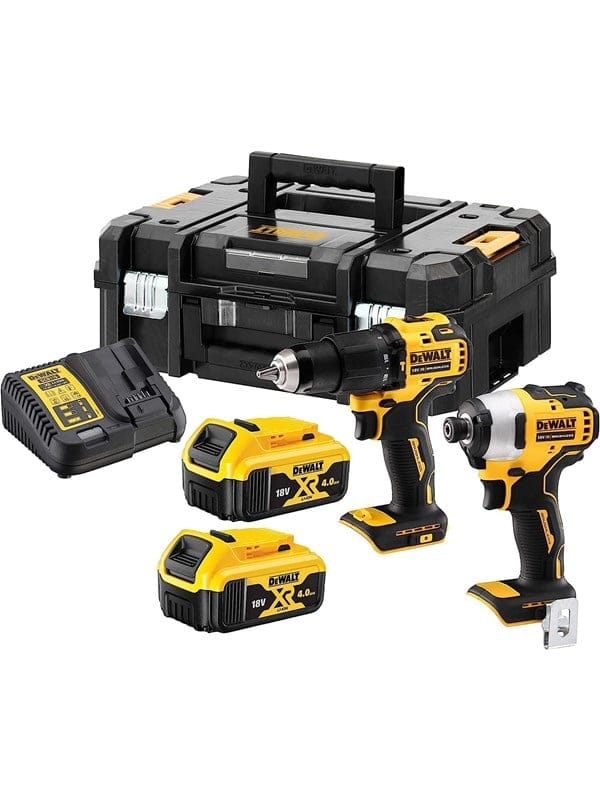 Dewalt - Werkzeuge - Akku-Set Schlagbohrschrauber und Schlagschrauber, 18V, 2x 4,0 Ah Akku powerstack, Ladegerät DCK2062M2T
