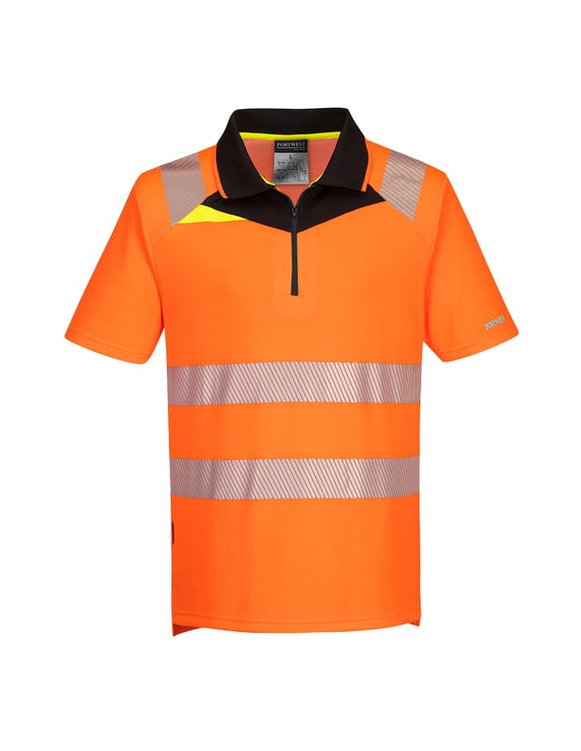 Hochsichtbares Polo Kurzarm DX4 Orange/Schwarz M