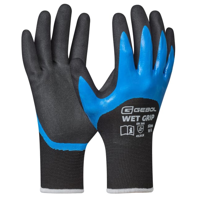 Gebol Handschuh Wet Grip 200 Größe 9 Arbeitshandschuh Wasserabweisend Handschuhe