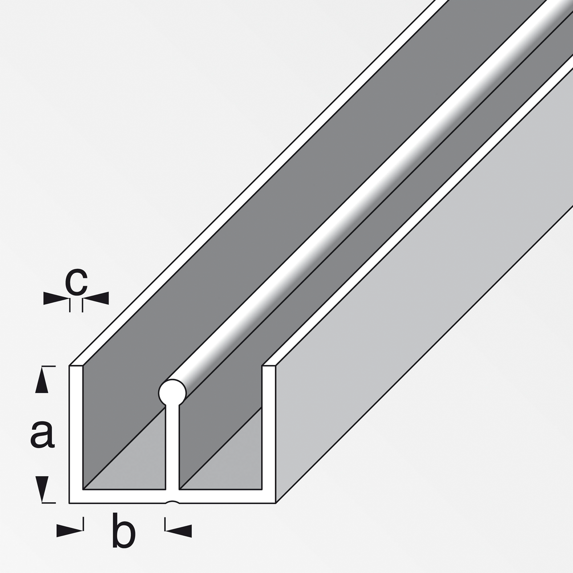 alfer U-Profil 10 x 24 x 1000 mm weiß PVC Profil Kunststoffprofil U Schiene