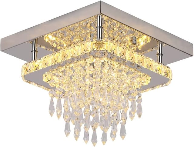 Led Deckenleuchte K9 Kristall Moderne Flush Mount Deckenlampe Für Schlafzimmer Wohnzimmer Kinderzimmer Esszimmer Flur Eingang (kaltweiß)