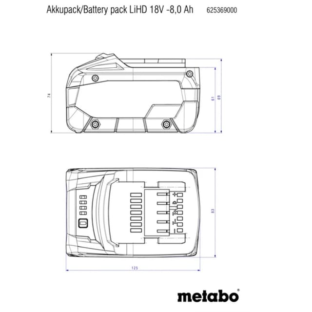 Metabo - Akku lihd 18V 10,0 Ah 625549000