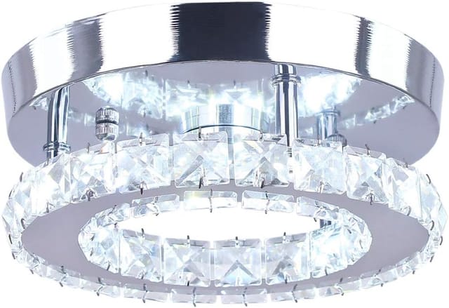 Led Deckenleuchte Moderne Kristall Deckenlampe Runde Lampenschirm Für Kinderzimmer Schlafzimmer Flur Treppe - 20cm Kaltweiss