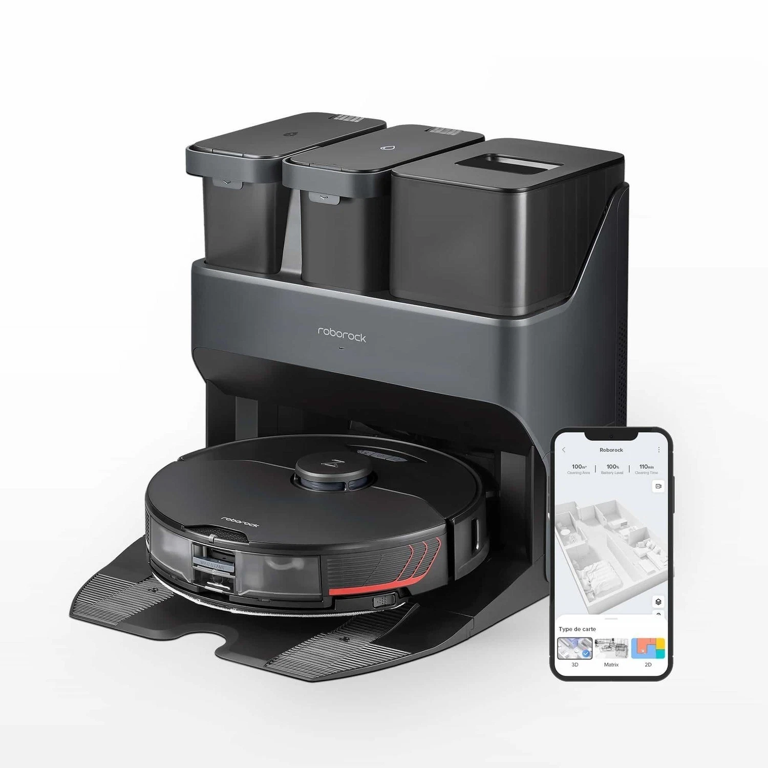 [produit Reconditionné]aspirateur Robot Roborock S7 Max Ultra Avec Robot Laveur, Station D'Accueil Tout-en-un, 5500 Pa, Application