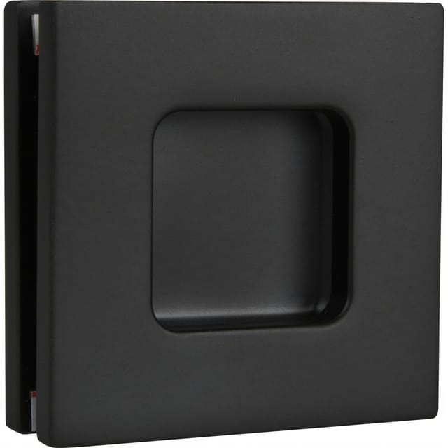 Schiebetürmuschelpaar 6405 für Glas, eckig, Glasstärke 8 - 10 mm, schwarz
