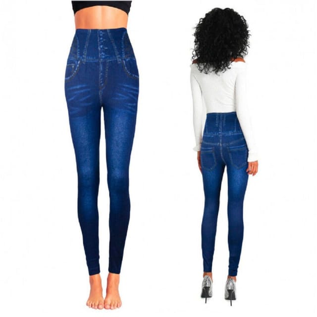 Trade Shop - TERMIC LEGGINGS N9050 EFFECT DENIM RUINUR MOD. MAIEN MIT INTERNATIONALER FUTTER - XL-XXL