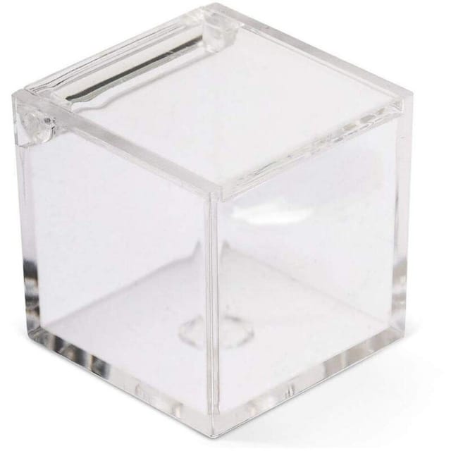 Trade Shop Traesio - Trade Shop - 12 Boxen Würfelboxen Plexiglas 5 x 5 transparent Konfettihalter Partygeschenk -