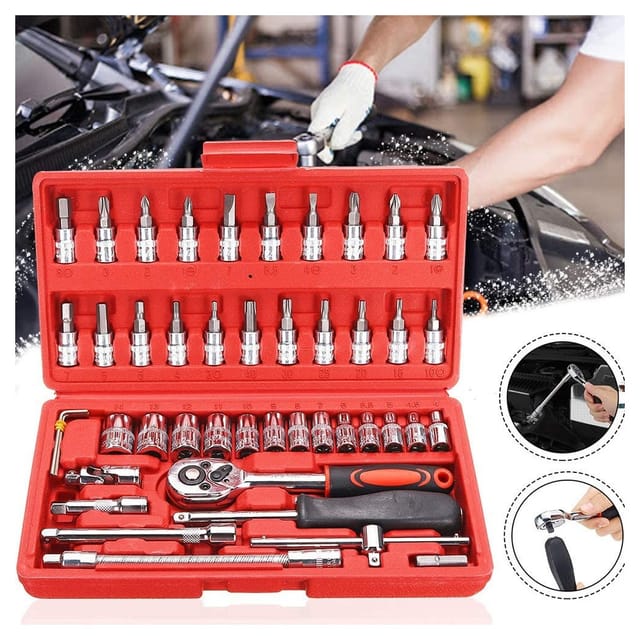 Trade Shop Traesio - Trade Shop - set kit 46 which länder mit cricchetto 1/4' cacciavite exagonal tubo -