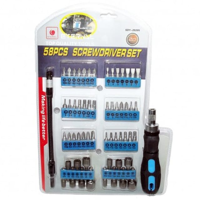 Trade Shop Traesio - Trade Shop - kit set 58 stück torx schraubendreher bits einsätze steckschlüssel ph austauschbare stücke -