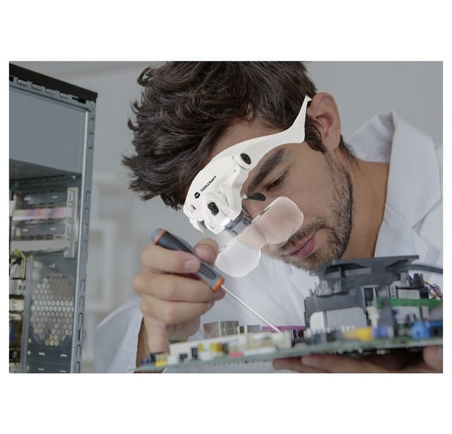 2469761 Lupenbrille mit LED-Beleuchtung Vergrößerungsfaktor: 3.5 x, 2.5 x, 2.0 x, 1.5 x, - Toolcraft
