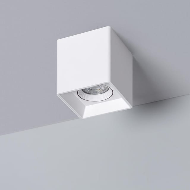 Efectoled - Deckenleuchte Quadratisch Weiss mit GU10 Glühbirne Space 2700K Warmweiß