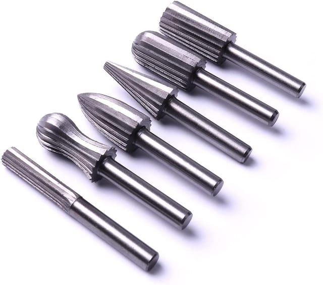 6-teiliges 6-mm-1/4-zoll-stahl-rotationsfräser-feilenset Zum Schleifen Und Entgraten Von Metall, Kunststoff, Holz Und Stein