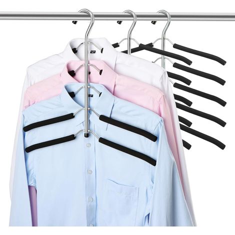 3er-pack 5-in-1 Mehrschicht-metallkleiderbügel, Mehrlagig Und Multifunktional, Mit Rutschfestem Schwamm Für Jeans, Röcke, T-shirts Und Hosen Zur Aufbewahrung Im Kleiderschrank