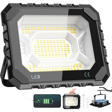 500-w-led-arbeitsleuchte, 10.000 Lm Solarbetrieb & 8.000 Mah Akku, 5 Leuchtmodi, Tragbare Campinglampe Für Arbeit, Angeln, Garage, Werkstatt [energieklasse